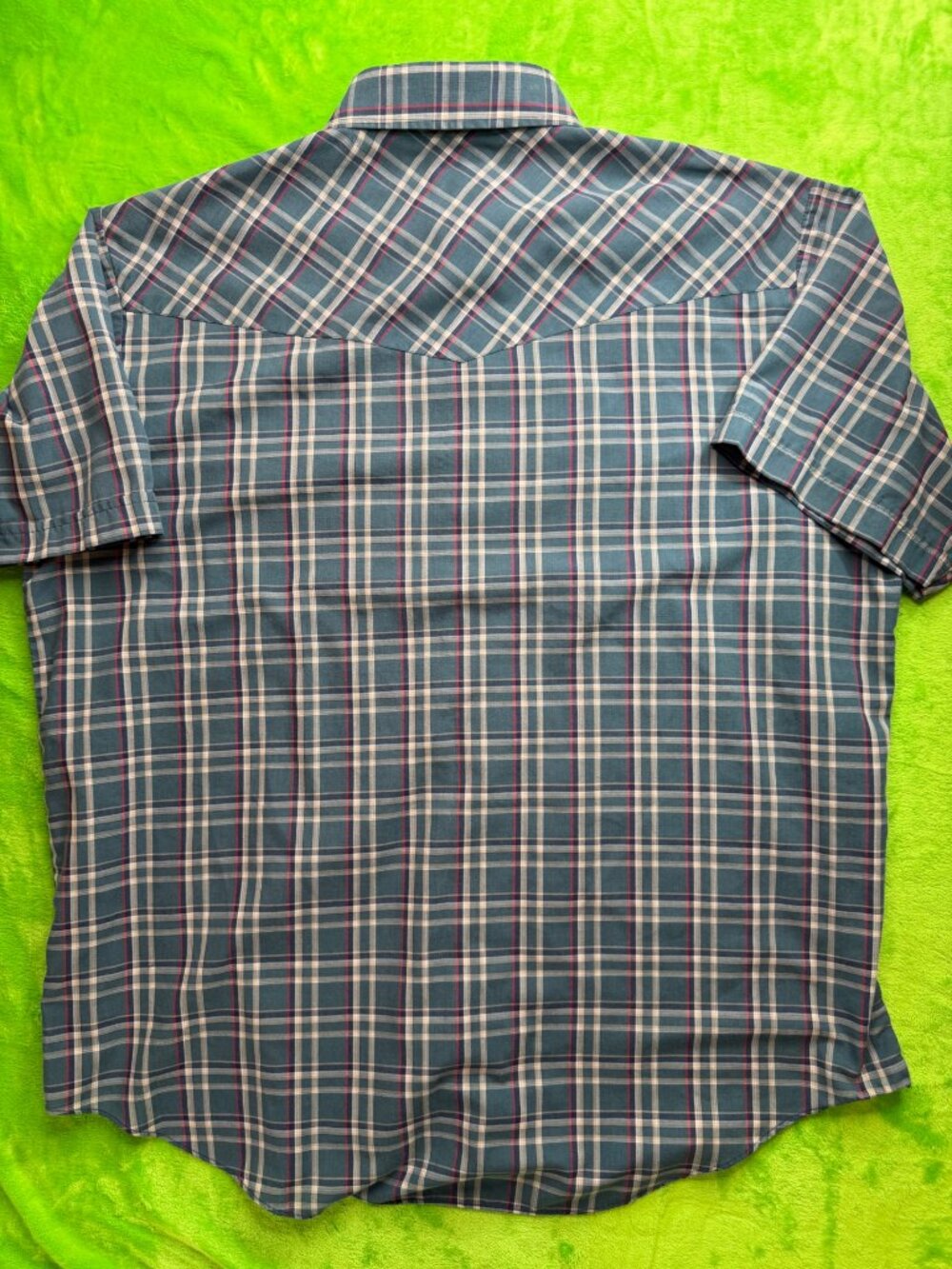 Plains Western Wear XL Plaid Button-Up Shirt Blue - Picture 2 of 7